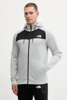 The North Face hanorac de antrenament Reaxion culoarea gri, cu gluga, uni, NF0A8CNPEEI1 imagine