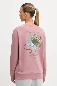 The North Face hanorac de bumbac Connect Relaxed culoarea roz, cu imprimeu, NF0A8E4JHCS1 imagine