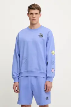 The North Face hanorac de bumbac Mountain Cleanup culoarea violet, cu imprimeu, NF0A8C2U0YI1 imagine