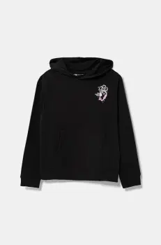 The North Face hanorac de bumbac pentru copii GRAPHIC RELAXED HOODIE culoarea negru, cu gluga, cu imprimeu, NF0A8AXRJK31 imagine