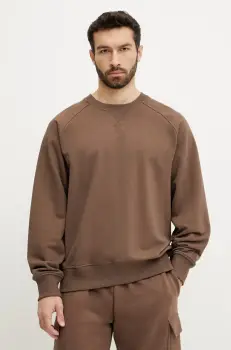 The North Face hanorac de bumbac Relaxed barbati, culoarea maro, cu imprimeu, NF0A8C361OI1 imagine