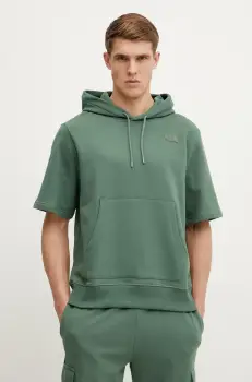 The North Face hanorac de bumbac Relaxed barbati, culoarea verde, cu gluga, neted, NF0A8BW1HCH1 imagine