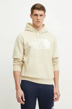 The North Face hanorac Easy barbati, culoarea bej, cu gluga, cu imprimeu, NF0A89FF3X41 imagine