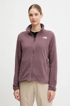 The North Face hanorac fleece culoarea maro, uni, NF0A8D2FBQ71 imagine