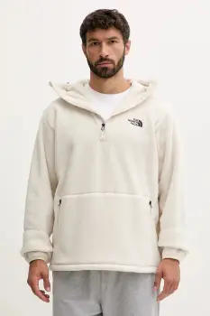 The North Face hanorac fleece Dirus culoarea bej, cu gluga, uni, NF0A8F1X11P1 imagine