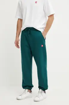 The North Face pantaloni de trening din bumbac Axys barbati, culoarea verde, neted, NF0A8C1U6GI1 imagine