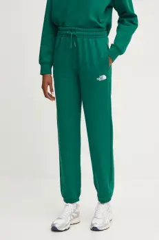The North Face pantaloni de trening din bumbac Essential Jogger culoarea verde, neted, NF0A8A6KNL11 imagine