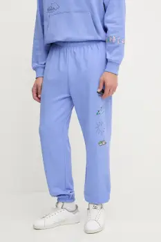 The North Face pantaloni de trening din bumbac Mountain Cleanup culoarea violet, cu imprimeu, NF0A8C2W0YI1 imagine