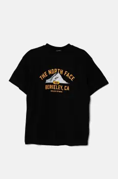 The North Face pantaloni de trening din bumbac pentru copii SLIM FIT JOGGERS culoarea negru, neted, NF0A89PDJK31 imagine