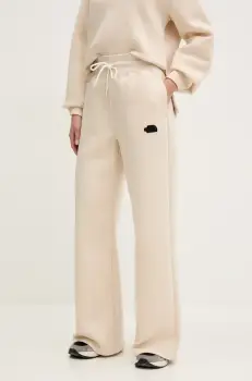 The North Face pantaloni de trening Wide Leg femei, culoarea bej, melanj, NF0A8C25QMO1 imagine