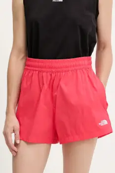 The North Face pantaloni scurti Class V Pathfinder culoarea roz, uni, high waist, NF0A8BJ16IE1 imagine