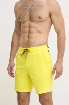 The North Face pantaloni scurti de baie culoarea galben, NF0A81X1QIF1 imagine