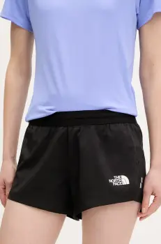 The North Face pantaloni scurti sport Breeze femei, culoarea negru, uni, high waist, NF0A8BNXJK31 imagine