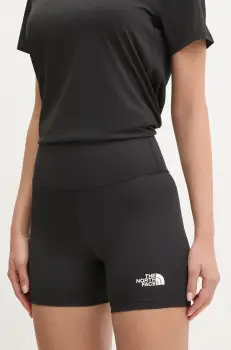The North Face pantaloni scurti sport Flex 5In femei, culoarea negru, neted, high waist, NF0A8BEYJK31 imagine