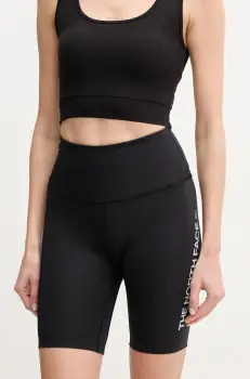 The North Face pantaloni scurti sport Flex femei, culoarea negru, cu imprimeu, high waist, NF0A8BQNJK31 imagine
