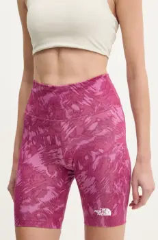 The North Face pantaloni scurti sport Flex femei, culoarea violet, modelator, high waist, NF0A8BQQ85N1 imagine