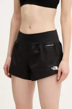 The North Face pantaloni scurti sport Sunriser femei, culoarea negru, neted, medium waist, NF0A8BC0JK31 imagine