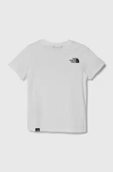 The North Face tricou copii SIMPLE DOME TEE culoarea alb, cu imprimeu imagine