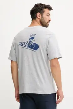 The North Face tricou culoarea gri, cu imprimeu, NF0A8F2PDYX1 imagine