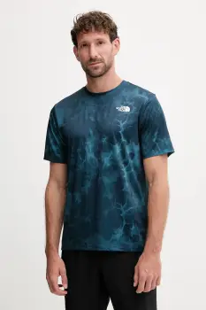 The North Face tricou de antrenament 24/7 culoarea turcoaz, cu imprimeu, NF0A8DZDEHF1 imagine