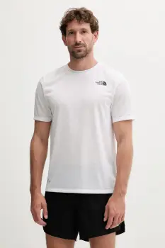 The North Face tricou de antrenament Multiple Placement culoarea alb, cu imprimeu, NF0A8E1BFN41 imagine