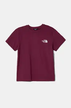 The North Face tricou de bumbac pentru copii BOX NSE S/S RELAXED TEE culoarea roz, NF0A8CJB6EO1 imagine