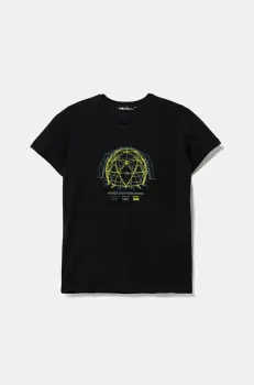 The North Face tricou de bumbac pentru copii GRAPHIC RELAXED S/S TEE culoarea negru, cu imprimeu, NF0A8AXGJK31 imagine