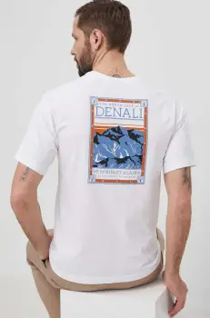 The North Face tricou din bumbac barbati, culoarea alb, cu imprimeu, NF0A87NUFN41 imagine