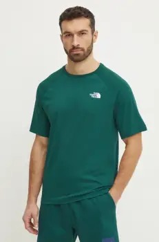 The North Face tricou din bumbac barbati, culoarea verde, cu imprimeu, NF0A87NU6GI1 imagine