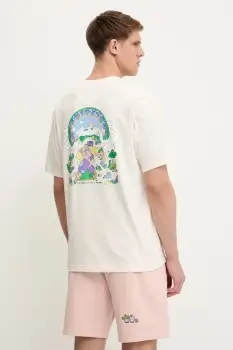 The North Face tricou din bumbac Clean Trails culoarea bej, cu imprimeu, NF0A8C2TQLI1 imagine