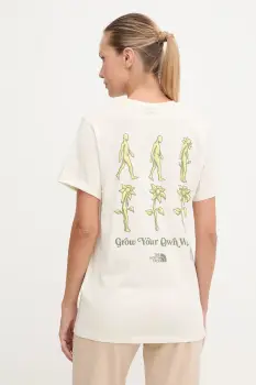 The North Face tricou din bumbac Connect Relaxed culoarea bej, NF0A8E41QLI1 imagine