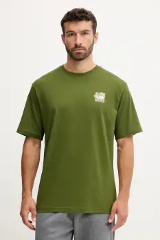 The North Face tricou din bumbac Connected Relaxed culoarea verde, cu imprimeu, NF0A8EGWBRI1 imagine