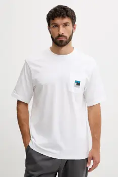 The North Face tricou din bumbac culoarea alb, cu imprimeu, NF0A8E3MFN41 imagine