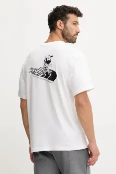 The North Face tricou din bumbac culoarea alb, cu imprimeu, NF0A8F2PFN41 imagine