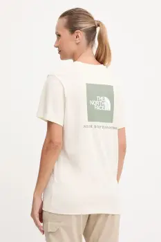 The North Face tricou din bumbac culoarea bej, NF0A87NKEBE1 imagine