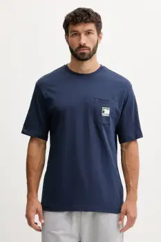 The North Face tricou din bumbac culoarea bleumarin, cu imprimeu, NF0A8E3M8K21 imagine