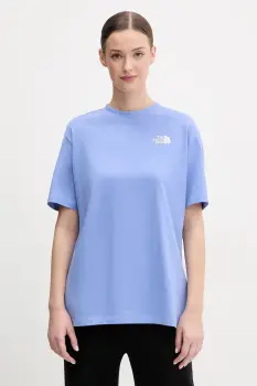 The North Face tricou din bumbac Essential femei, culoarea violet, NF0A87NQ0YI1 imagine