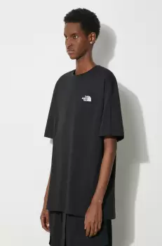 The North Face tricou din bumbac M S/S Essential Oversize Tee barbati, culoarea negru, cu imprimeu, NF0A87NRJK31 imagine