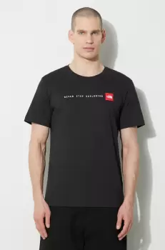 The North Face tricou din bumbac M S/S Never Stop Exploring Tee barbati, culoarea negru, cu imprimeu, NF0A87NSJK31 imagine