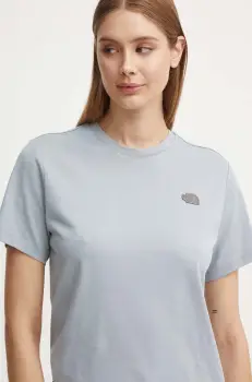 The North Face tricou din bumbac Natural Dye S/S Tee femei, culoarea gri, NF0A89CB9OW1 imagine