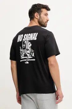 The North Face tricou din bumbac No Signal culoarea negru, cu imprimeu, NF0A8F2MJK31 imagine