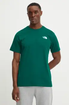 The North Face tricou din bumbac Redbox Celebration barbati, culoarea verde, cu imprimeu, NF0A87NV6GI1 imagine