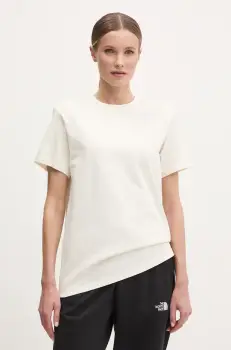 The North Face tricou din bumbac Relaxed femei, culoarea bej, NF0A8C38QLI1 imagine