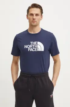The North Face tricou Easy barbati, culoarea albastru marin, cu imprimeu, NF0A8A6C8K21 imagine