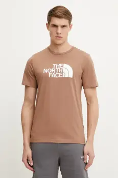 The North Face tricou Easy barbati, culoarea maro, cu imprimeu, NF0A8A6C6E11 imagine
