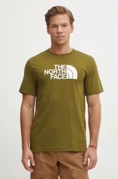 The North Face tricou Easy barbati, culoarea verde, cu imprimeu, NF0A8A6CTOE1 imagine