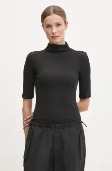 The North Face tricou femei, culoarea negru, cu turtleneck, NF0A89C3JK31 imagine