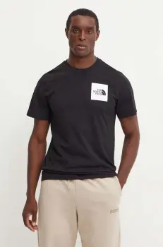 The North Face tricou Fine Tee barbati, culoarea negru, cu imprimeu, NF0A8A6MJK31 imagine
