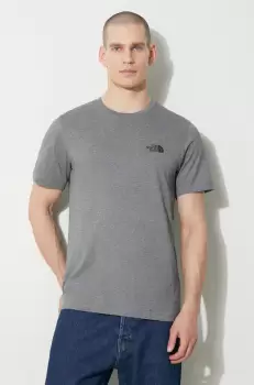 The North Face tricou M S/S Simple Dome Tee barbati, culoarea gri, melanj, NF0A87NGDYY1 imagine