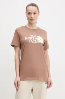 The North Face tricou Relaxed Easy femei, culoarea maro, NF0A8A6GAIA1 imagine